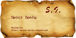 Spicz Ipoly névjegykártya